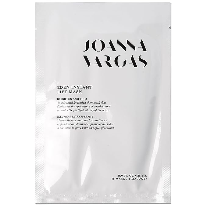 Joanna Vargas Eden Instant Face Lift Facial Mask – Hydrating Collagen Sheet Mask for Glowing Skin – Firming Face Mask with Hyaluronic Acid – Anti Aging Facial Mask for Women – 1 sheet