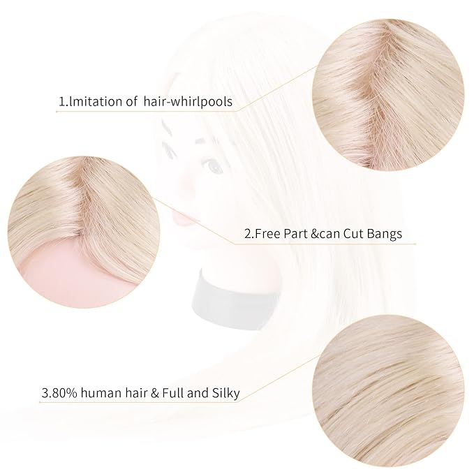 Beauty Star Mannequin Head with 80% Real Human Hair, Doll Head for Hair Styling, Cosmetology Training Manikin Practice Head with Clamp Stand and Braiding Kit (Suitable for Straightening, Curling)