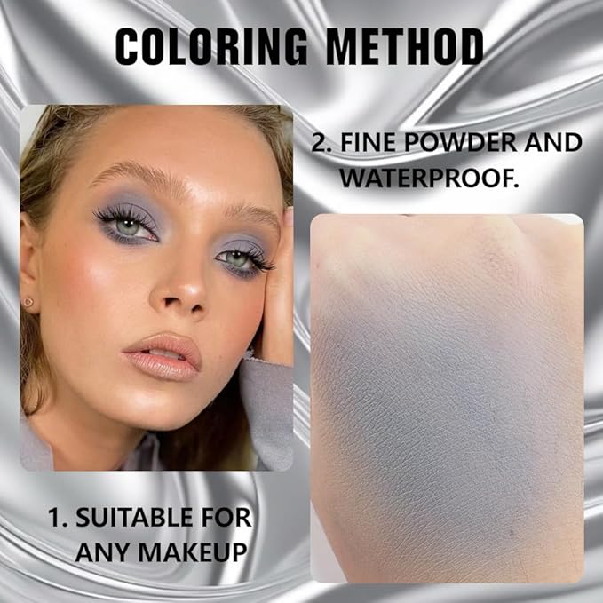 Buildable Matte Eyeshadow Makeup Palette Single - Smoky Gray Shades | Creamy Pressed Powder for Easy Blending | Mini Travel Palette for Women | Everyday Natural Eye Makeup