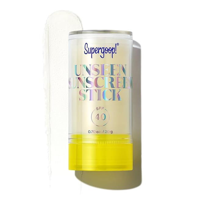 Supergoop! Unseen Sunscreen Stick SPF 40 Invisible Sun Protection - Broad Spectrum Face Sunscreen - Glides Over Makeup - Natural Finish - For All Skin Types - 0.7 fl oz