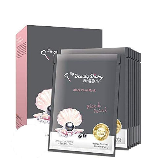 My Beauty Diary Black Pearl Brightening Facial Face Mask (8 Sheets)- New English Version