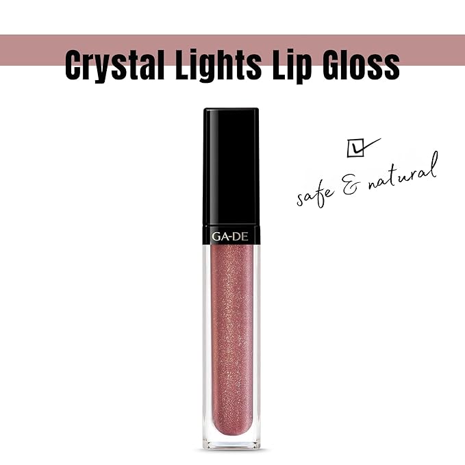 GA-DE Crystal Lights Lip Gloss, 815 - Enriched with Light-Reflecting Crystal Pearls - Smooth Silky, Rich Color - Moisturizes and Adds Shine - 0.2 oz