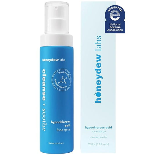 Honeydew Labs Hypochlorous Acid Spray – HOCl Face & Skin Mist for Acne, Eczema & Irritation – Multi-Purpose Skin Repair – Eyelid Cleanser, Post-Workout, Post-Procedure, Scalp & Sensitive Skin – 6.8 oz