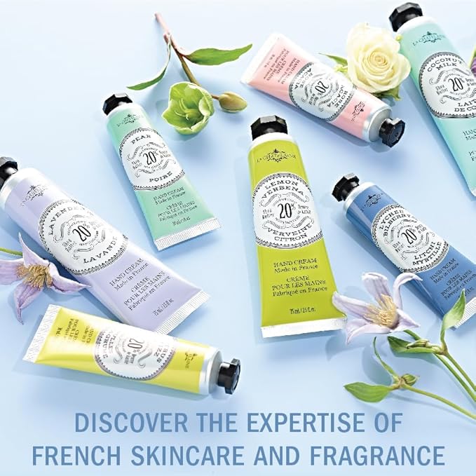 La Chatelaine Orange Blossom Triple Milled Bar Soap and 20% Shea Butter Hand Cream Gift Set, Decorative Tin, Plant-Based, Natural & Organic, Made in France (7 oz. soap bar, 1 oz. hand lotion)