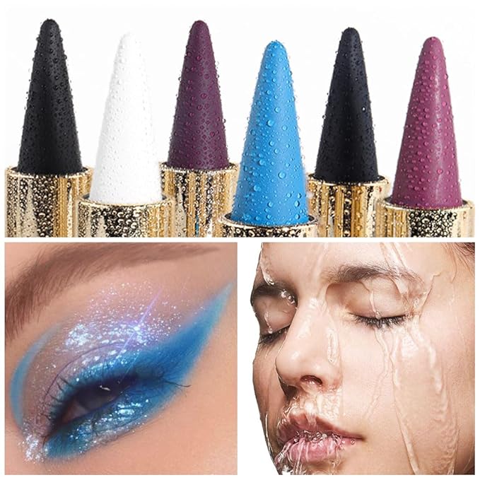 evpct 1Pcs Light Blue Gel Eyeliner Pencil Eye Black Face Paint Stick Makeup Set Waterproof Matte Cream Crayon Eyeliner Pencil Set Cat Eye Liners Eyeshadow Guide delineador de ojos contra el agua