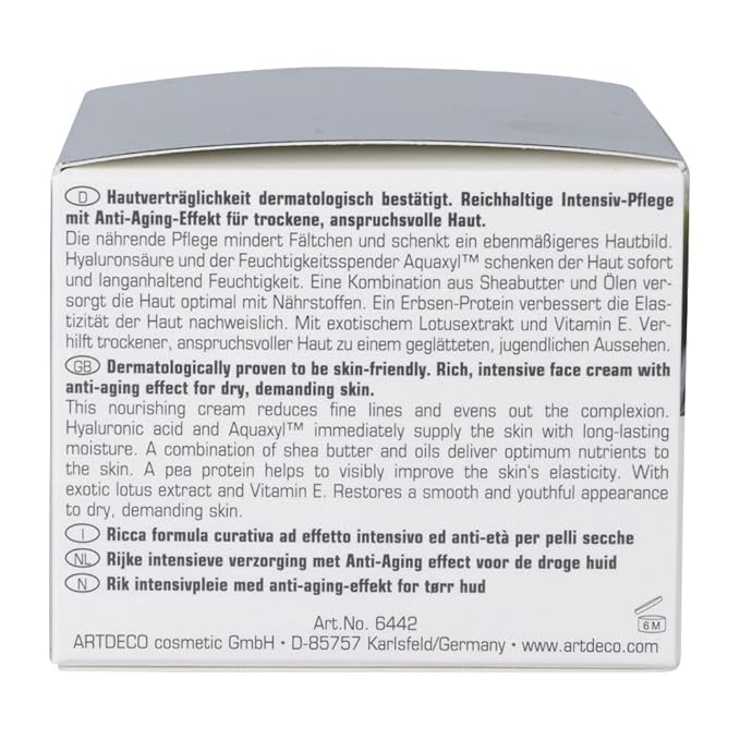 ARTDECO Hyaluronic Intensive Cream - Moisturizing Cream with Anti-Aging Effect - Reduces Tightness - Ideal for Dry, Mature & Even Sensitive Skin - Facial Skin Care - Hyaluronic Acid - 1.75 Fl Oz