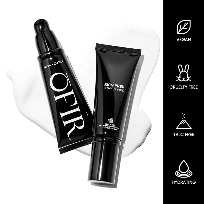 OFIR Skin Prep Dewy Primer Serum | Hybrid Makeup Skincare for Radiant Skin Prep | Wrinkle Reducing Hydrating Face Primer | Vegan, Cruelty-Free, Talc-Free Formula | Glow Finish | 1 FL OZ Tube