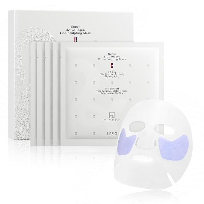 Syn-Ake 2-in-1 Eye & Face Masks Skincare, 100nm Collagen Face Mask for Improves Cheek Contour, Anti-Wrinkle and Firming, Infused with Birch Sap, Water-Free Korean Face Mask Sheet, 5sets