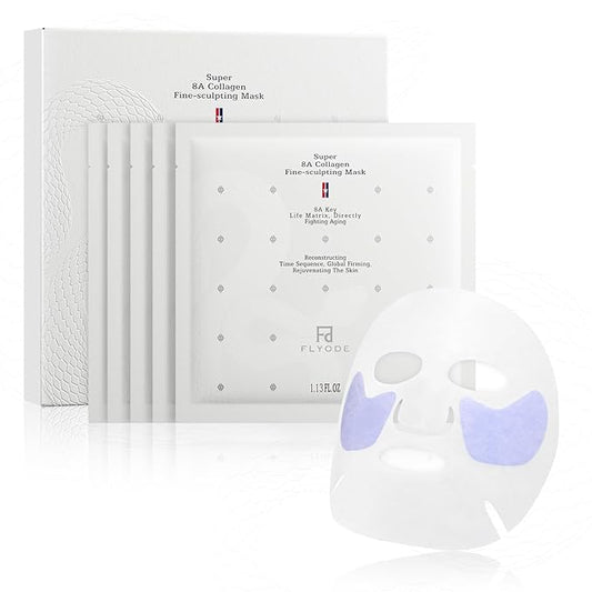 Syn-Ake 2-in-1 Eye & Face Masks Skincare, 100nm Collagen Face Mask for Improves Cheek Contour, Anti-Wrinkle and Firming, Infused with Birch Sap, Water-Free Korean Face Mask Sheet, 5sets