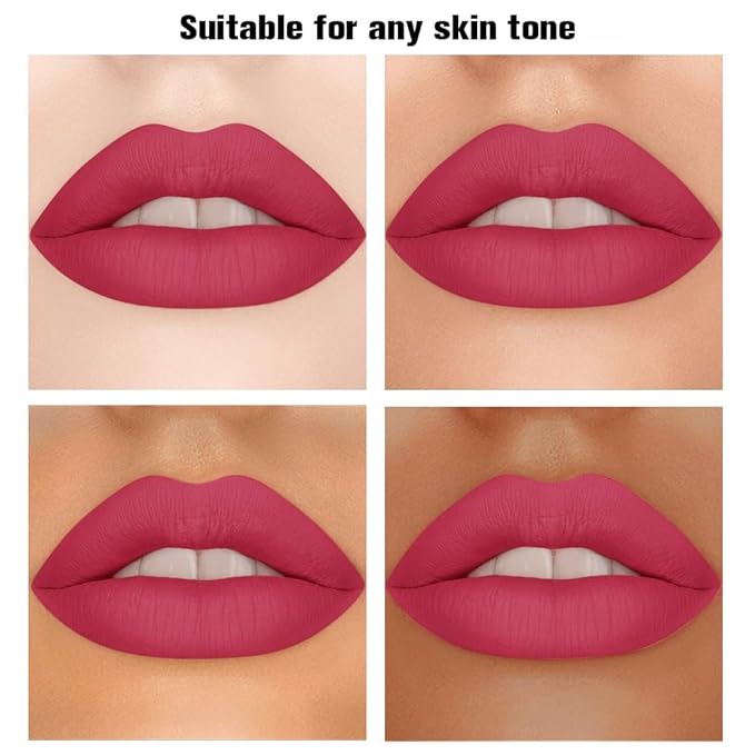 Purple Red Matte Lipstick Crayon Pencil Set,Velvet Lip Stick for Women 24 Hour Long Lasting Waterproof Lip Liner,Magic Lipstick 24 Hours Original Lip Liner Makeup Stain Long Lasting Waterproof