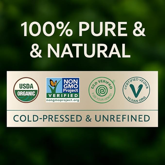 Organic Jojoba Oil for Skin, Hair & Face (16oz) | 100% Pure, Natural Cold Pressed