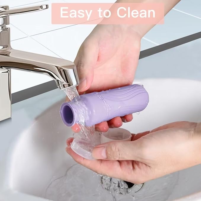 GLAMFIELDS Travel Bottles for Toiletries TSA Approved, 3oz Size Leak Proof Silicone Travel Containers for Shampoo, Lotion,Easy to Squeeze Portable, Essentials for Traveling (4 Pack) Purple