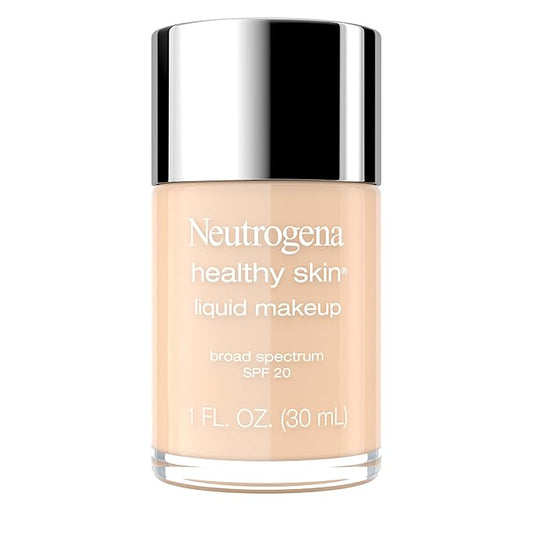 Neutrogena Healthy Skin Liquid Makeup Foundation with Broad Spectrum SPF 20 Sunscreen, Medium Coverage Foundation with Nourishing Pro-Vitamin B5, Nude 40, 1 fl. oz