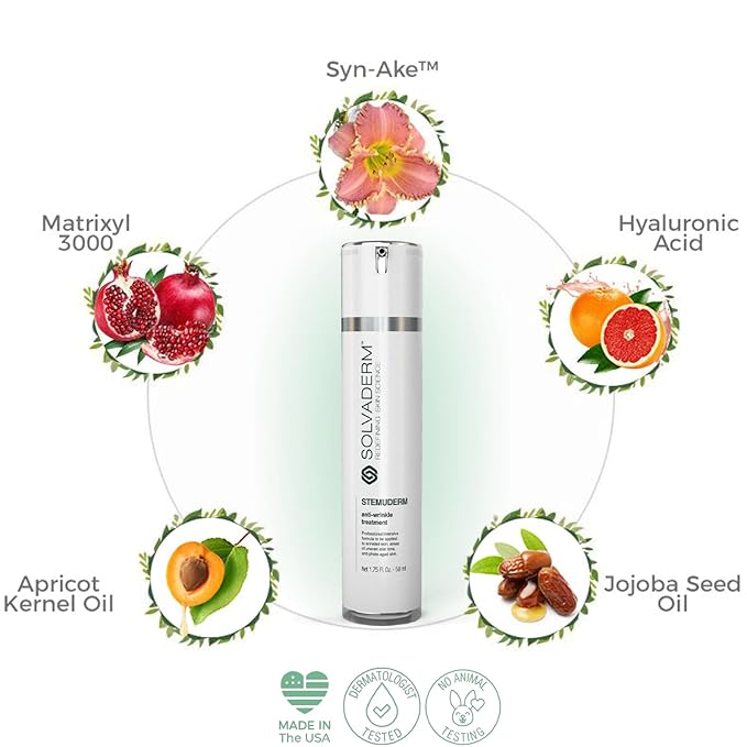 Stemuderm Face & Eye Cream - Anti Aging Skincare - Daily Moisturizer for Fine Lines, Wrinkles & Eyebags - Supports Natural Collagen Production & Elastin - Organic Plant Based Stem Cells - 1.75 fl oz