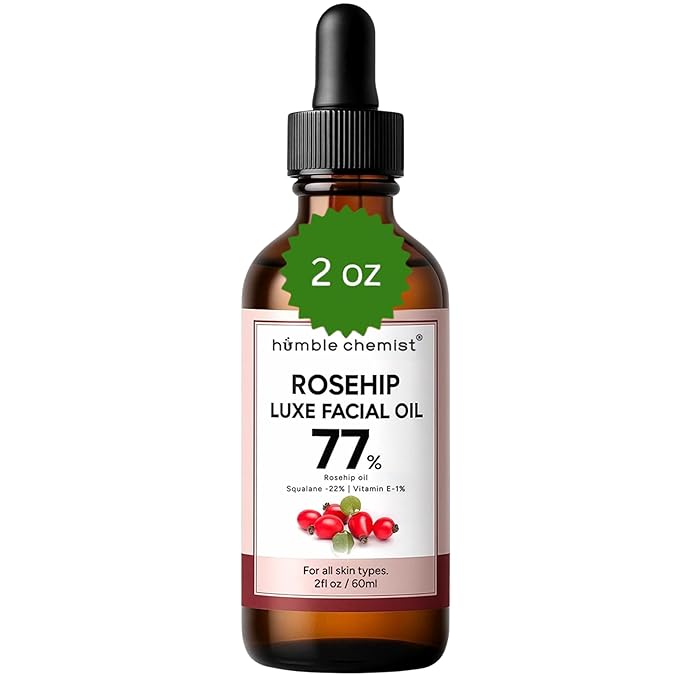 2in1 Rosehip Luxe Face Oil, 77% Rosehip Oil with Squalane and Vitamin E