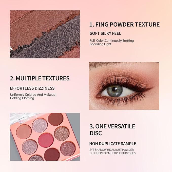 Nude Mauve Eyeshadow Palette – Perfect Matte & Shimmer Blend, Rose, Plum & Mauve Tones, Long-Lasting, Waterproof, Easy to Blend, Create Natural & Elegant Eye Makeup for Daily or Evening Looks 02