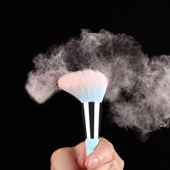 111 Pink Blue Gradient Makeup Brushes and Makeup Sponges Set 18Pcs/Set ，Soft Synthetic Fiber Makeup Brush Set，Suitable for Beginners/Makeup Artists, Valentine's Day, Christmas gifts