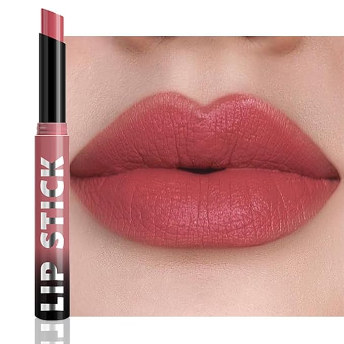 Coral Red Matte Lipstick for Women, Long Lasting Waterproof Transfer-Proof Vegan, 24 Hours Moisturizing Glossy Shine Lip Gloss, Lipstick Palette Beauty Products Makeup All-Day Formula A02#