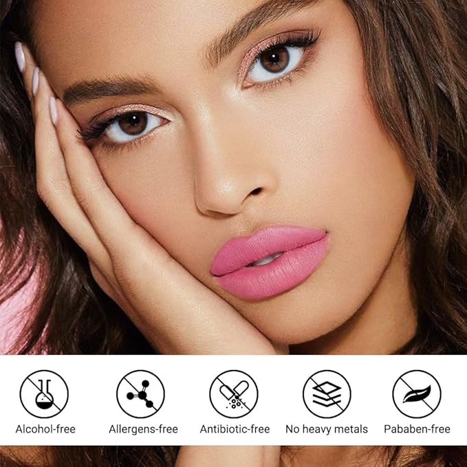 evpct Lip Tains Peel off, Peel off Lip Liner Tattoo Lip Stain Tint Gloss Marker Makeup, Long Lasting Waterproof 24 Hours Matte Finish Transfer-proof Pigmented Color Stay Lipsticks, 105 Light Pink