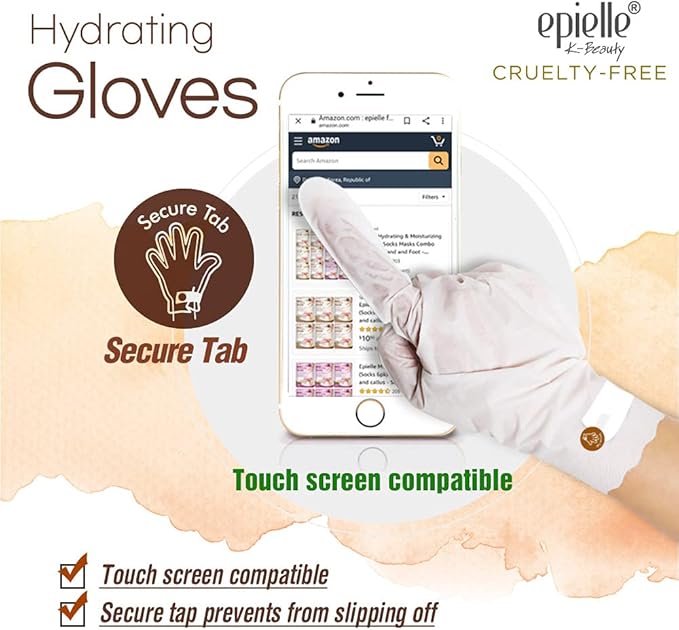 Epielle Hydrating Hand Masks 6 Pairs, Deep Moisturizing Gloves for Dry, Cracked Hands, Soften with Shea Butter & Jojoba Oil, Korean Skin Care, Spa Set, Self Care Gifts for Women
