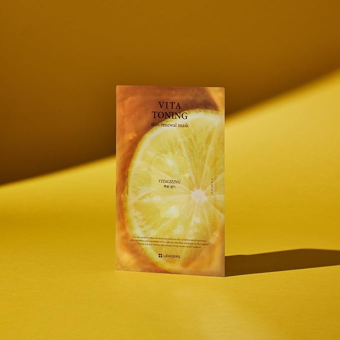 LEADERS Vita Toning Skin Renewal Mask – Nourishing & Revitalizing Sheet Mask for Healthy Skin | Soft, Breathable, & Skin Friendly Face Mask – 10 Sheets