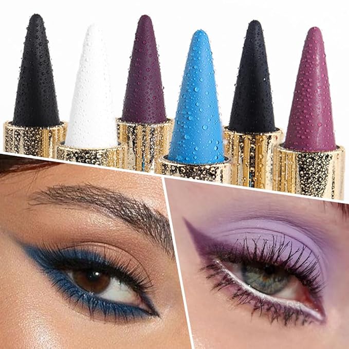 evpct 2Pcs Dark Blue Purple Gel Eyeliner Pencils Eye Black Face Paint Stick Lipstick Halloween Makeup Set Waterproof Smudge Proof Eyeliner Pen Crayon Smokey Eye delineador de ojos contra el agua