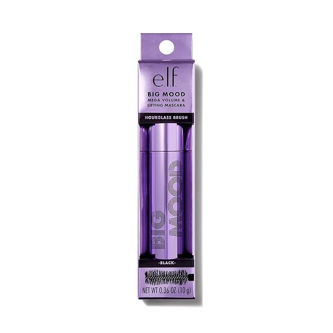 e.l.f. Big Mood Mascara, Instantly Creates Long-Lasting, Bold & Lifted, Voluminous Lashes, Infused with Jojoba Wax, Black, 0.30 fl Oz