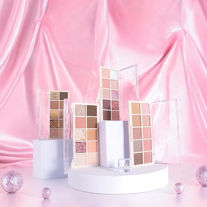 Ten Color Pink Brown Series Matte Eyeshadow Makeup Palette, High-Pigment Eye Shadow, Smooth & Blendable, Everyday Velvety Matte Finish Eye Makeup Looks Box, Vegan & Cruelty-Free, 0.35 Oz 04#