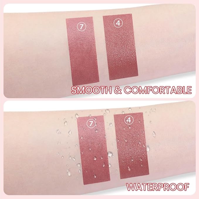 BINGBRUSH Lip Crayon Matte Longwear Lipstick Pack Set,Moisture Smooth Color Stick Ultimate Lip Crayon for Makeup Collection - Waterproof Velvet Lipgloss (2pcs 04#&07#, 2 Count (Pack of 1))