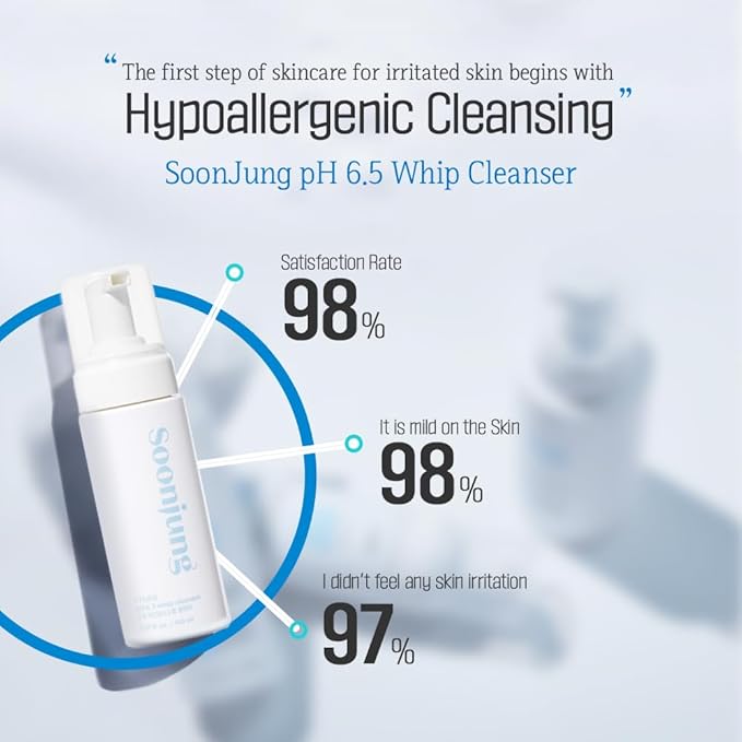 ETUDE Soonjung pH 6.5 Whip Cleanser, Face Wash for Sensitive Skin, Soft Bubble, Hypoallergenic Cleansing, Low pH Level, Fragrance-Free, Panthenol, Madecassoside, Korean Skin Care, Beauty (5.07 Fl Oz)