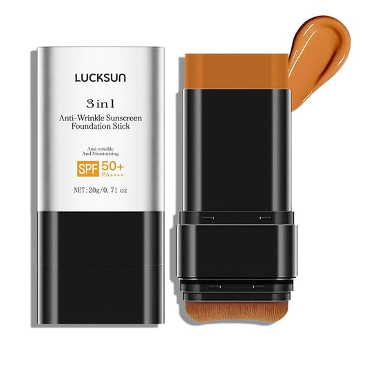 3-in-1 Anti-wrinkle Long-Lasting Hydrating Foundation Stick, Concealer, Multi-Use Coverage Cream, Natural Matte Finish for All Skin Types (Dark)