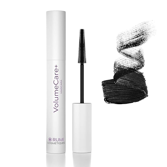 VolumeCare+ Mascara For Older Women - Extreme Length and Volume 2-in-1 Formula - No Clumps, Long-Wearing, Hypoallergenic Mascara For Sensitive Eyes (Natural Black)