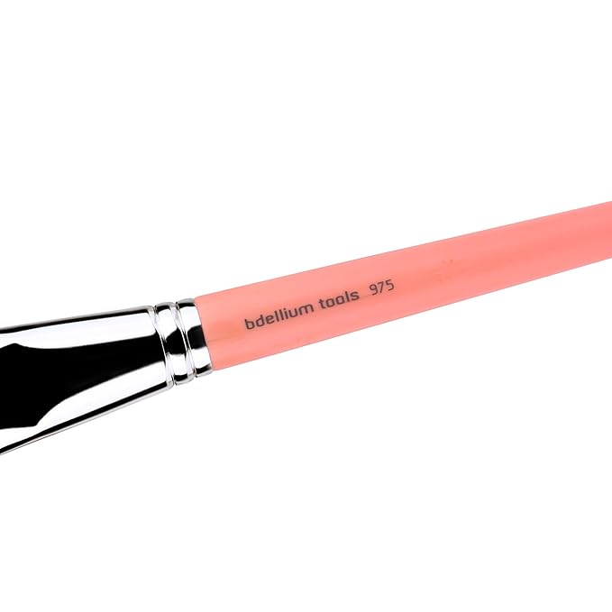 Bdellium Tools Professional Makeup Brush - Pink Bambu Series 975 Mixed Powder - With Soft Synthetic Fibers, For Powder Application (Pink, 1pc)