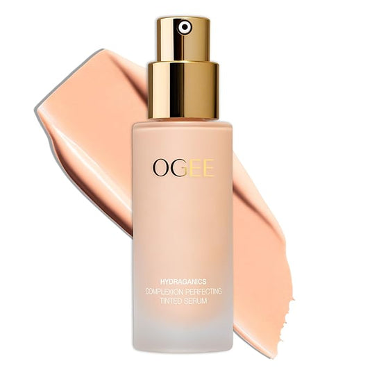 Ogee Complexion Perfecting Liquid Foundation - Lightweight Tinted Moisturizer For Face (Poplar 0.10C - Fair, White-Pink Undertones) - with Vitamin C & Jojoba Oil - Certified Organic & Made in USA