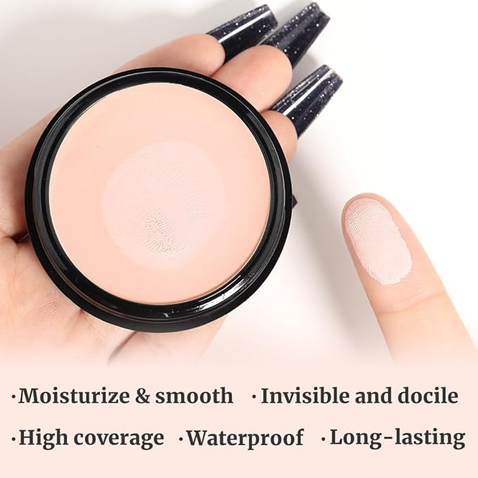 Kaely Pot Concealer Full Coverage, Under Eye Brightener Color Correcting Concealer for Dark Circles, Waterproof Foundation Face Makeup, Eye Ring Corrector de ojeras, 03 Light