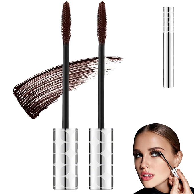 Mascara for Older Women 60 Plus, 2025 New Mascara Volume and Length for Mature Women with Thinning Lashes, Waterproof Long Lasting for Eyelash Makeup (2Pcs Brown)