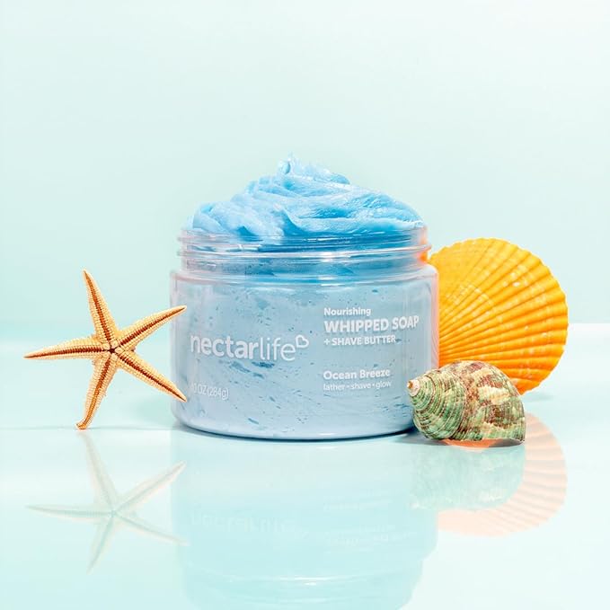 Nectar Life Whipped Soap and Shave Butter (10 Ounce, Ocean Breeze)