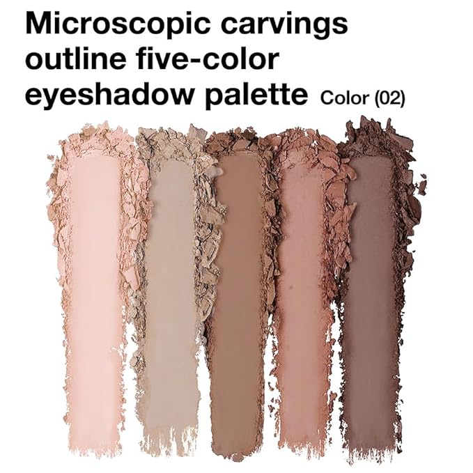 Nude Matte Eyeshadow Palette Makeup,5 Natural Nude Brown Light Brown Cool-Toned Natural Eye Shadow Palette Makeup, Smooth Blendable Texture, Long Lasting Naturing-Looking (02#, Pack of 1)