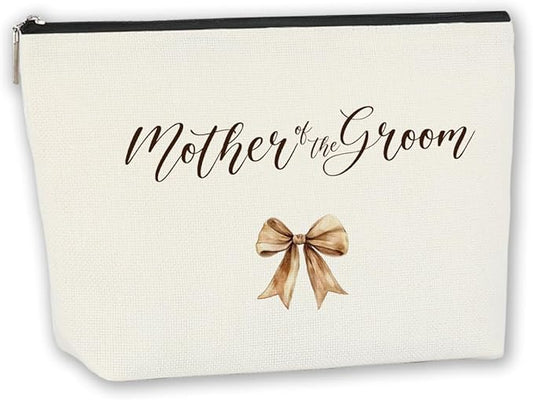 Luxury Wedding Makeup Bag - Mother of Groom Keepsake, Newlywed Essential Set for Her, Bridal Shower Present Female Friend Coworker Gift Idea