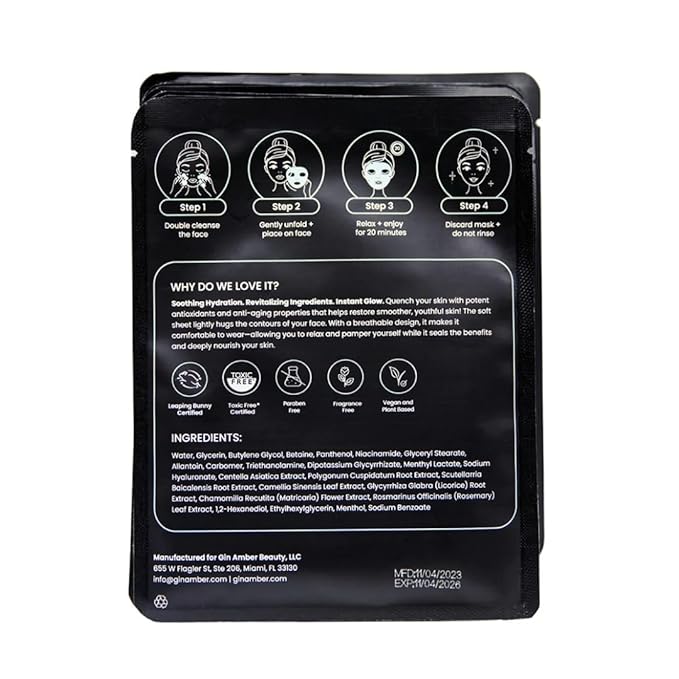 Gin Amber Beauty - Individual Superfood Sheet Mask (23g, 10 PACK)