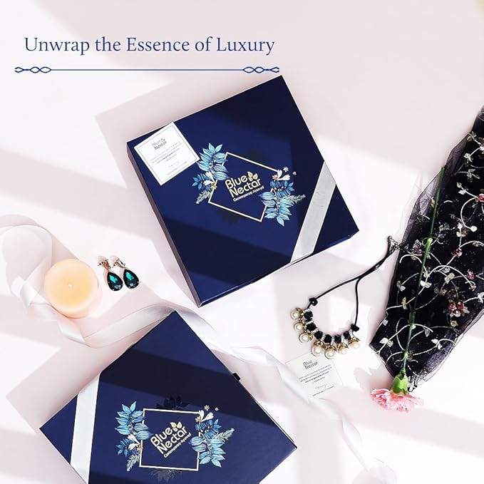 Premium Ayurvedic Beauty Gift Set for Women & Men | Blue Nectar Face Serum, Scrub, Face Wash, Cream & Lotion with Herbal Ingredients | Ideal Christmas Holidays Gift for Mom, Dad,Girlfriend & Coworkers