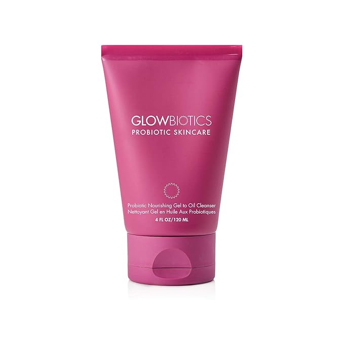 Glowbiotics Probiotic Gel-to-Oil Cleanser: Gentle Makeup Remover with Vitamin C - Effectively Removes Makeup, Oils & Sunscreen, 4 Fl Oz