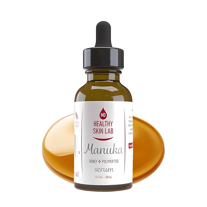 Healthy Skin Lab Manuka Anti-Aging Serum, Enriched with 100% Pure Manuka Honey, Polypeptides & Hyaluronic Acid For Wrinkle Reduction, Intensive Nourishment & Hydration, 1oz