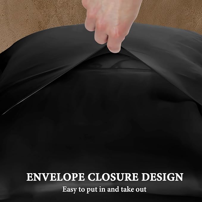 BHZ Satin Goose Down Feather Pillows Standard Size with Black Satin Pillowcase for Hair and Skin, Cooling Pillow Cases Similar to Silk Pillow Cases, Christmas Decorative Gifts for Women, Mom Men