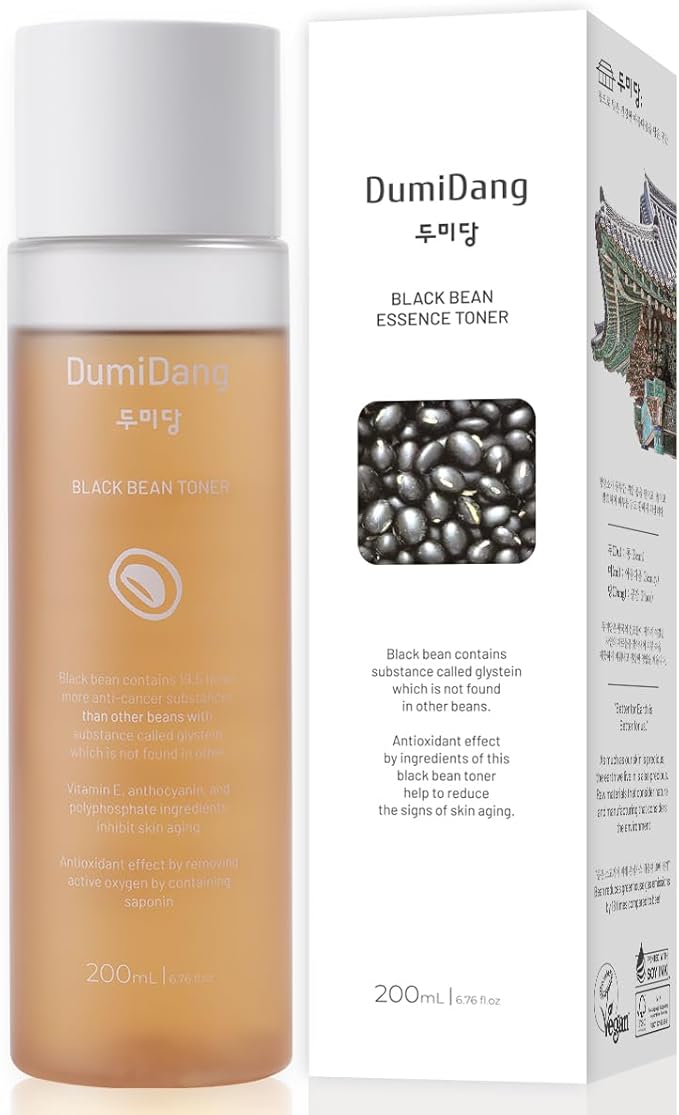 Black Bean Essence Toner - Korean Traditional Vegan Skincare Formula, Anti-Aging &Youthful Skin with Fermented Black Bean Extract, 200mL | 6.75fl. oz.