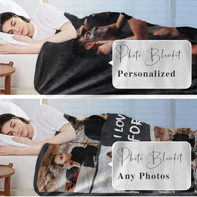 Ships Next Day Photo Blanket Gifts for Wife, Custom Blankets as Girlfriend Boyfriend Gifts- to My Wife Blanket Gifts from Husband, Couples Gifts