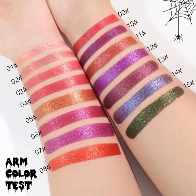 Kaely Glitter Metallic Lipstick, Shimmer Metallic Lipsticks for Women, High Pigmented Lip Gloss Long Lasting Waterproof Smudge Proof 24 Hour, Halloween Makeup, Vegan & Cruelty-Free, 04