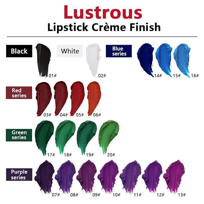 Magenta Purple Red Matte Creamy Lipstick for Women, Longwear Lip Gloss Face Paint Stick, Lip Stick Stain Long Lasting Waterproof Easy Application Full Coverage Velvet Gloss for Party Halloween Makeup