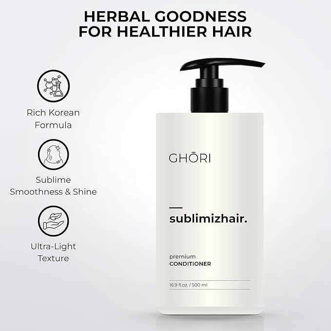 Sublimizhair Herbal Premium Conditioner for Silky Smooth Hair | Detangles, Strengthens Damaged Strands | Deep Hydration & Frizz Control, Nourishing Conditioner | Sulphate-Free, 500ml/16.9 fl oz