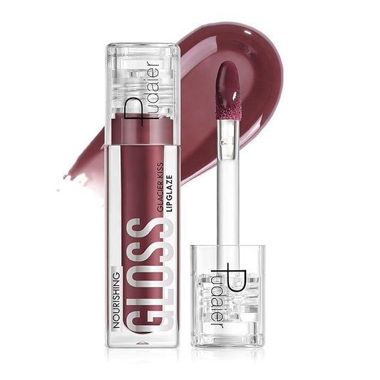 Pudaier Glossy Lip Stain, Excellent Recovery, Moisturizing Lip Care Tinted Lip Oil, Hydrating Plumping Lip Gloss Balm, Non-Sticky Long Lasting Light Texture LipGloss Oil for Dry Lip (06 Wine Season)